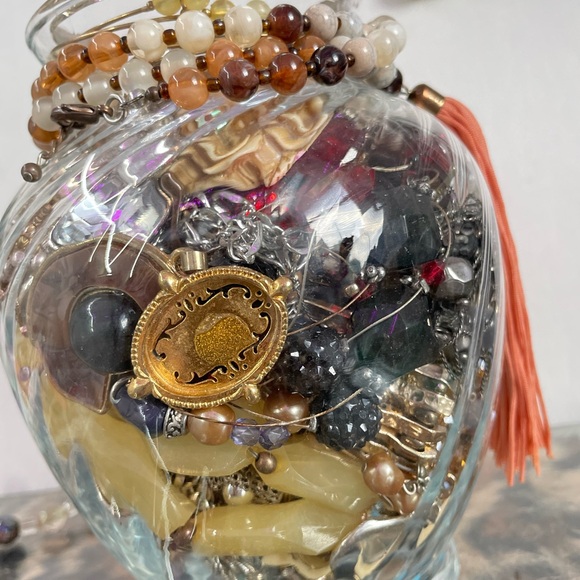 Total 3.11 Lb (Including glass Jar) Jewelry Scraps mixed pcs Mystery Lot 📿 - Picture 8 of 17